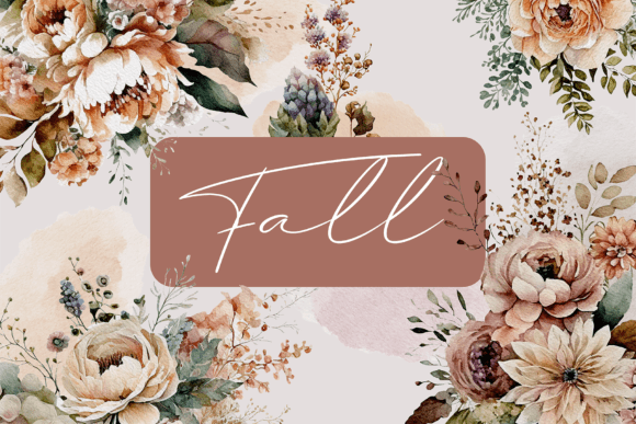 Download Watercolor Boho Fall Floral Clipart - Art Collection