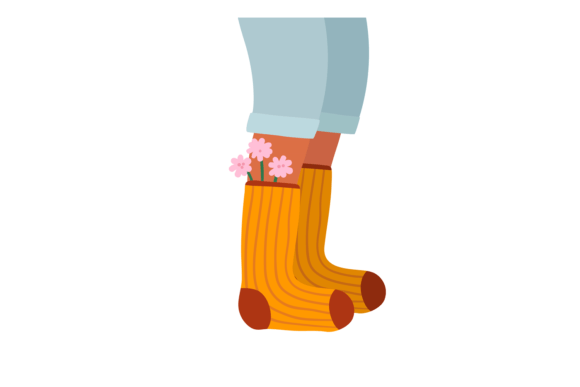 Download Legs in Warm Socks with Cute Flowers. Fo - Cute flowers Collection