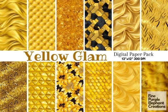Download Yellow Glam Luxury Glitter Art Deco Silk - Art Collection