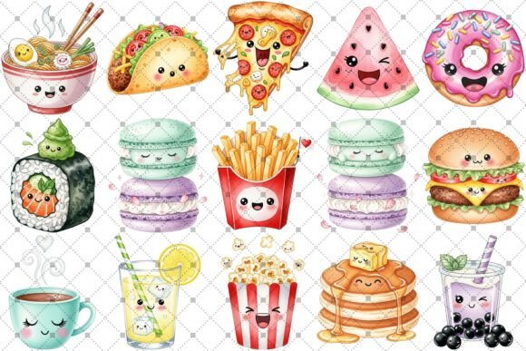 Download Kawaii Food &amp; Drink Watercolor Clipart - Art Collection