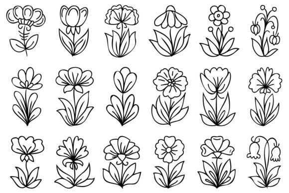 Download Line Art Hand Drawn Flowers - Art Collection
