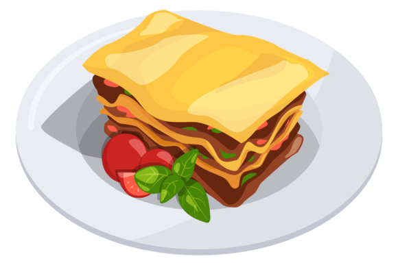 Download Lasagna Cartoon Icon. Tasty Italian Dish - Art Collection