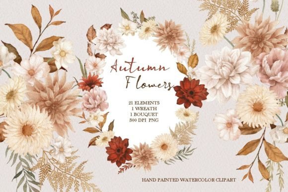 Download Watercolor Autumn Flower Clipart - Art Collection