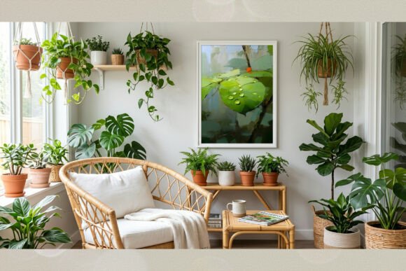 Download Morning Dew on Green Leaf Impasto Art - Art Collection