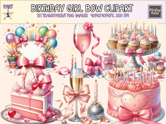 Download Birthday Girl Bow Clipart - Art Collection