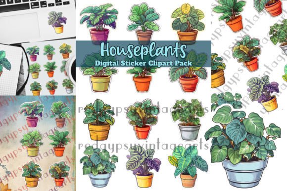 Download Houseplants Digital Stickers Clipart - Premium Resources