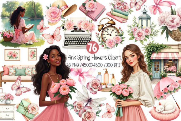 Download Pink Spring Flowers Clipart - Art Collection
