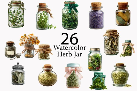 Download Herb Jar Watercolor Clipart  - Art Collection