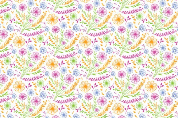 Download Line Art Floral Surface Design, Seamless - Art Collection