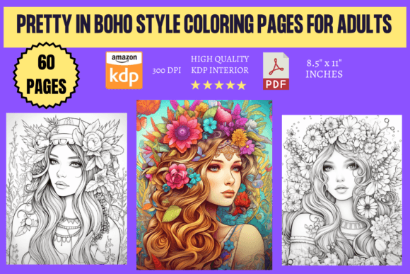 Download Pretty in Boho Style Coloring Pages - Premium Resources