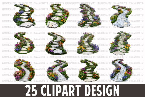 Download Flower Garden Pathway Isolated Clipart - Art Collection