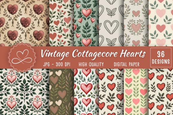 Download Vintage Cottagecore Heart Leaves - Art Collection