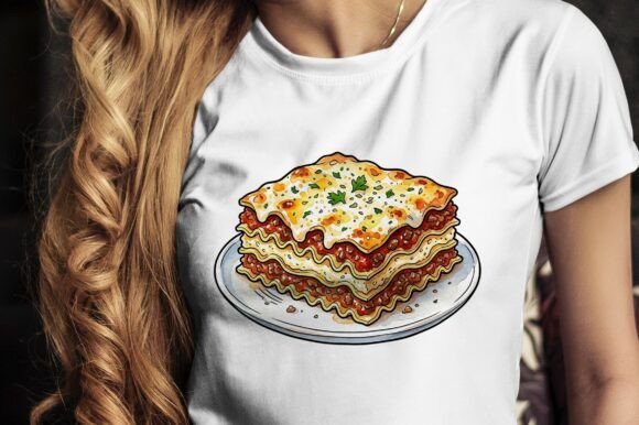 Download Hearty Slice of Baked Lasagna on a Plate - Art Collection