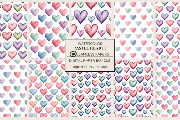 Download Pastel Hearts Seamless Papers - Art Collection