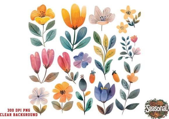 Download Cute Cartoon Autumn Flowers Clipart - Art Collection