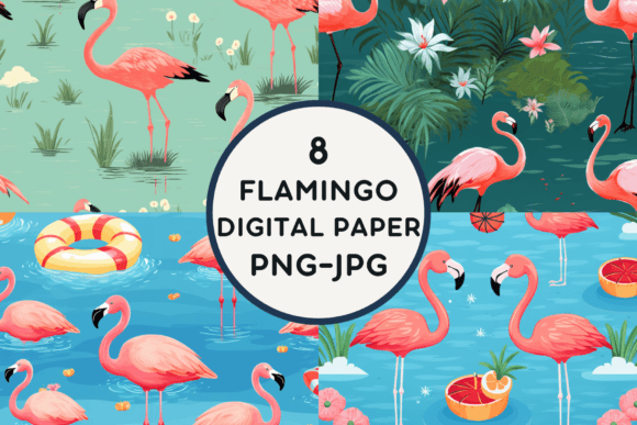 Download Flamingo Digital Paper PNG-JPG - Jpg Collection