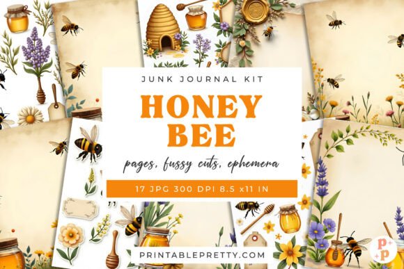 Download Free Honey Bee Junk Journal Kit - Premium Resources