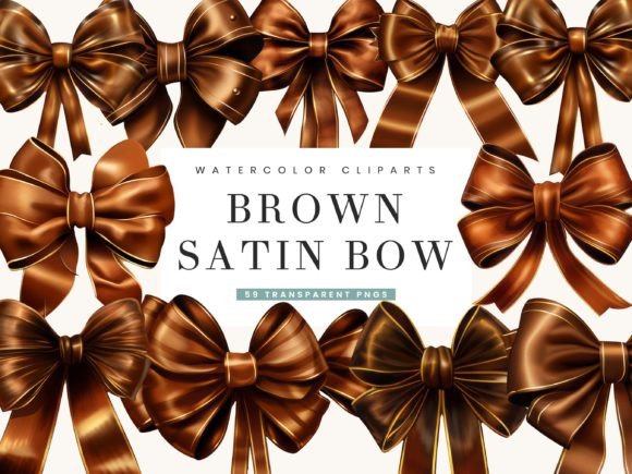 Download Watercolor Brown Satin Bow Clipart - Art Collection