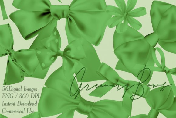 Download Green Satin Bows and Ribbons Clip Art - Art Collection