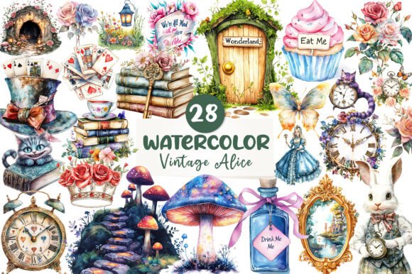Download Vintage Alice in Wonderland Clipart - Art Collection