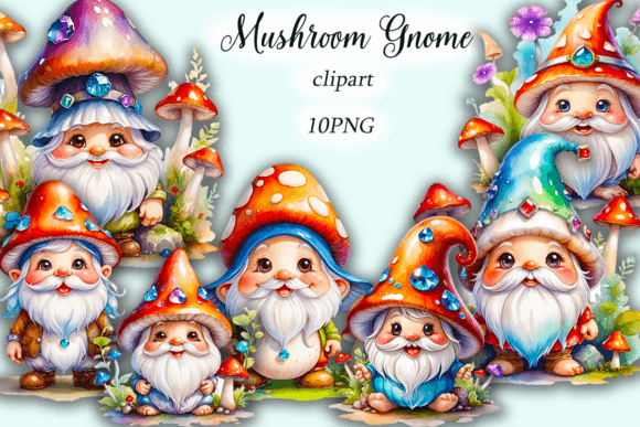 Download Watercolor Mushroom Gnome Clipart - Art Collection