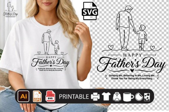 Download Happy Fathers Day SVG Line Art Design - Art Collection