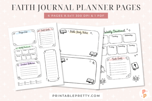 Download Faith Journal Planner Pages - Premium Bundle
