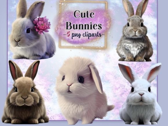 Download Cute Bunnies Sublimation Clipart - Art Collection