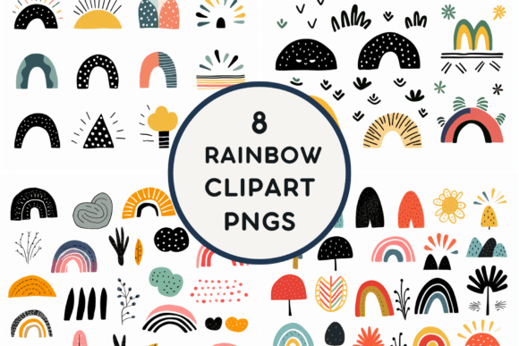 Download Retro Rainbow Clipart PNGS - Art Collection
